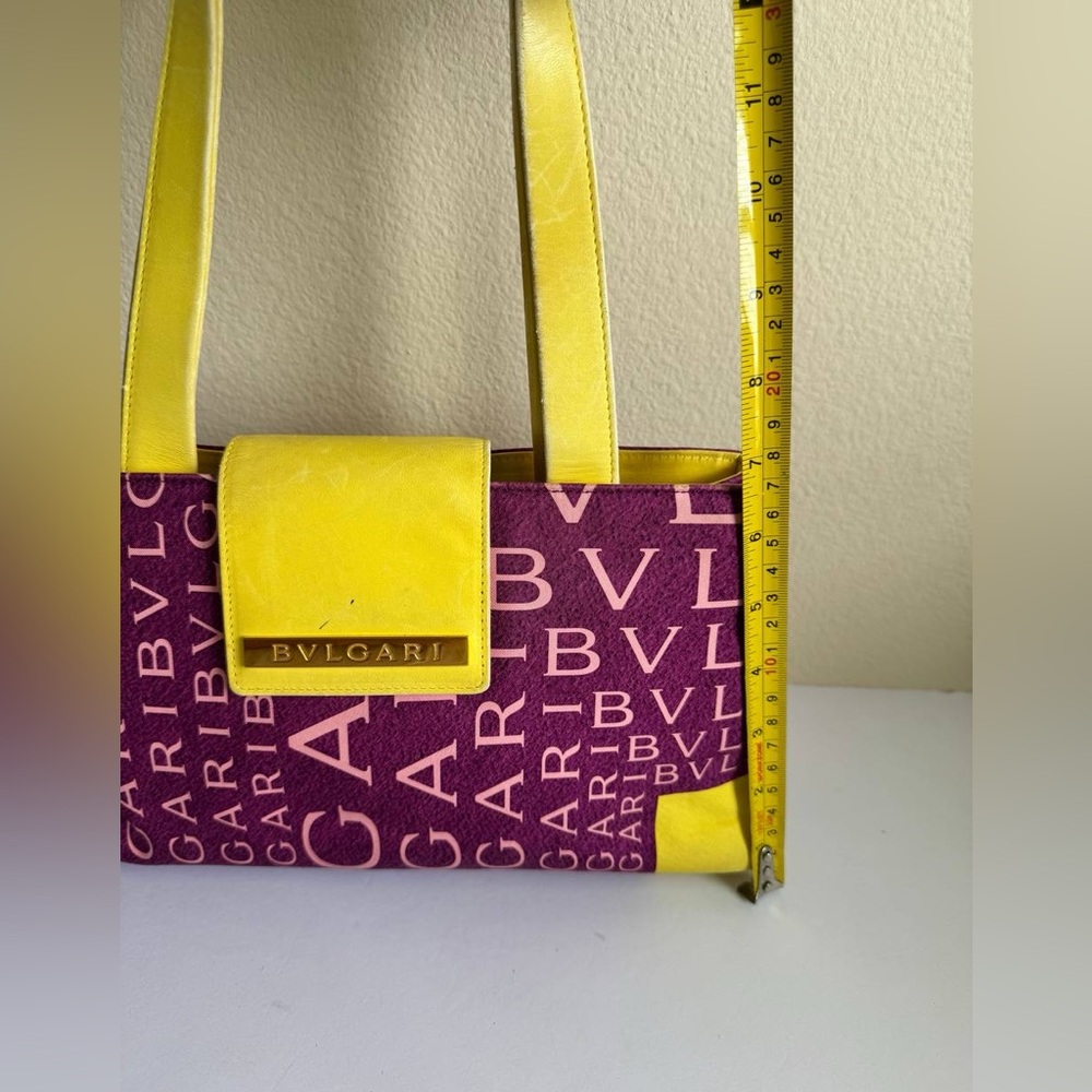 Authentic Bvlgari Logomania Purple and Yellow Handbag in great condition ￼💜 - Picture 4 of 14